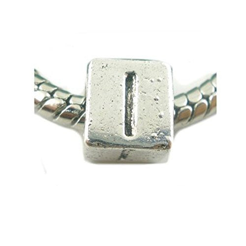 One Alphabet Block Beads Letter I for European Snake Chain Charm Braclets - Sexy Sparkles Fashion Jewelry