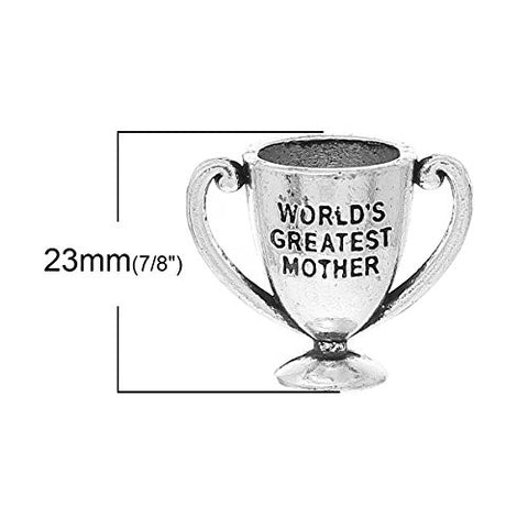 Worlds Greatest Mother Trophy Charm Pendant for Necklace - Sexy Sparkles Fashion Jewelry - 2