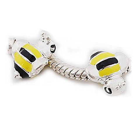 Enamel Bumble Bee European Bead Compatible for Most European Snake Chain Charm Bracelet - Sexy Sparkles Fashion Jewelry - 1