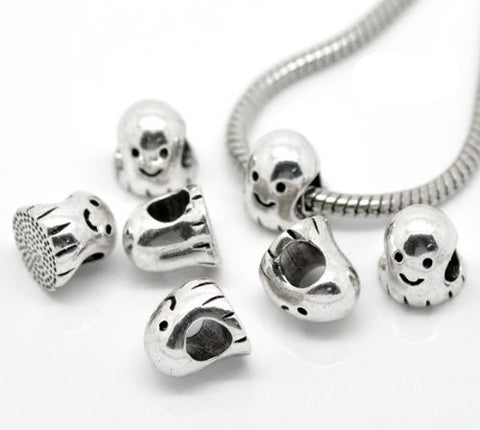 Halloween Ghost Charm Spacer European Bead Compatible for Most European Snake Chain Bracelet - Sexy Sparkles Fashion Jewelry - 2