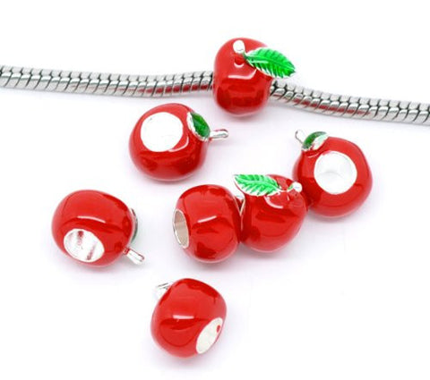 Red Apple Enamel European Bead Compatible for Most European Snake Chain Bracelet - Sexy Sparkles Fashion Jewelry - 2