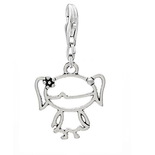 Hollow Lovely Girl Clip On For Bracelet Charm Pendant for European Charm Jewelry w/ Lobster Clasp - Sexy Sparkles Fashion Jewelry