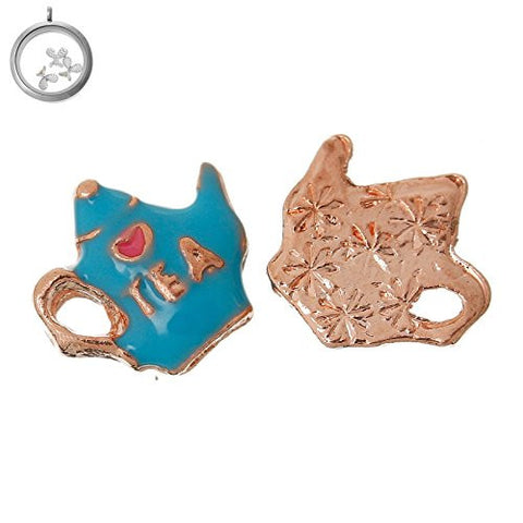 Floating Charms for Glass Living Memory Locket Pendant and Stainless Steel Back Plate (Kettle Rose Floating Charm) - Sexy Sparkles Fashion Jewelry - 2