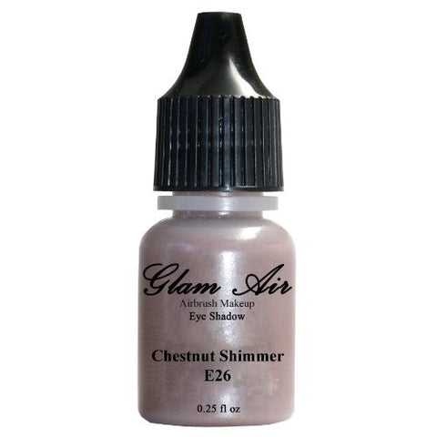 Glam Air Set of Three (3) Airbrush Eye Shadow s-E24Light Mint Shimmer , E26Chestnut Shimmer, & E27Shimmer Mauve Airbrush Water-based 0.25 Fl. Oz. Bottles of Eyeshadow - Sexy Sparkles Fashion Jewelry - 2