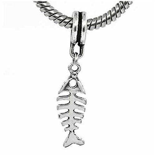 Fish Bone Charm European Dangle Bead Spacer For Snake Chain Charm Bracelet - Sexy Sparkles Fashion Jewelry