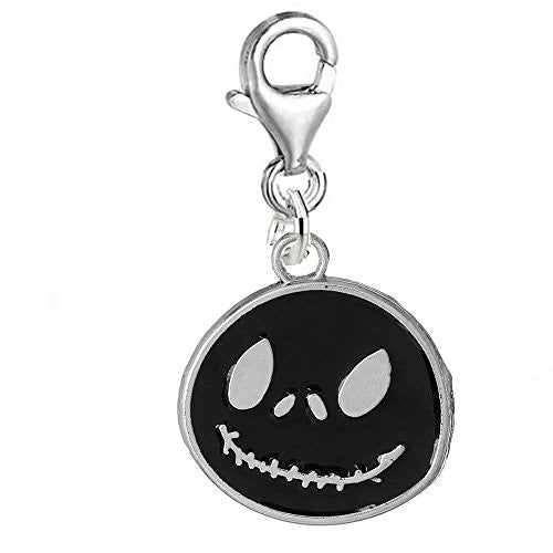 Black Enamel Nightmare Before Christmas Clip on Pendant for European Charm Jewelry w/ Lobster Clasp - Sexy Sparkles Fashion Jewelry