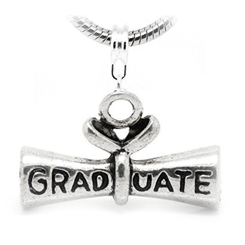 Graduate Diploma Dangle Charm European Bead Compatible for Most European Snake Chain Bracelet - Sexy Sparkles Fashion Jewelry