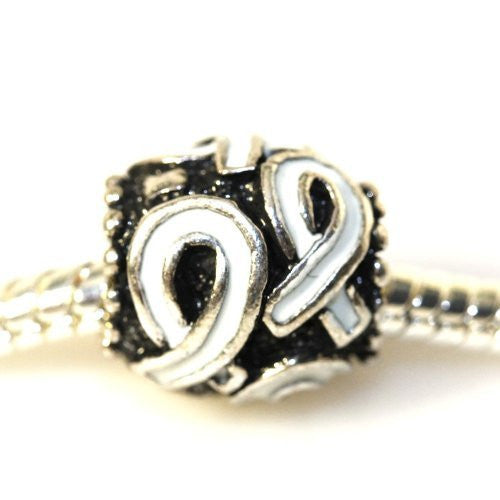 Awareness Ribbon/cancer Survivor Charm (White) - Sexy Sparkles Fashion Jewelry