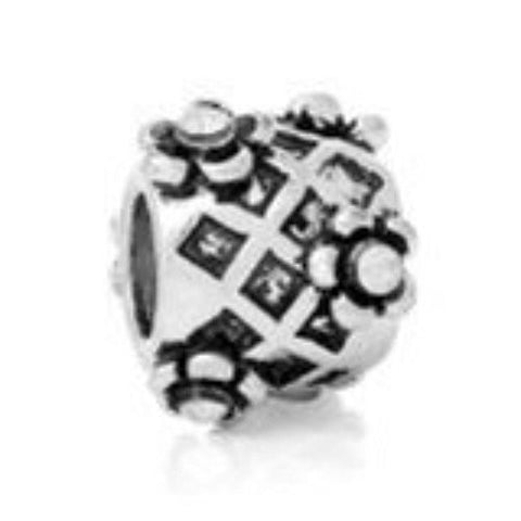 April Birthstone Charm Bead W/Clear  Crystals - Sexy Sparkles Fashion Jewelry - 1