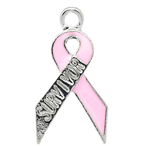 Survivor Pink Ribbon Awarness Charm Necklace or Bracelet Pendant Charm - Sexy Sparkles Fashion Jewelry - 1