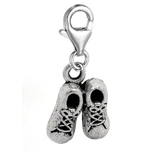 Clip on Shoes Charm Pendant for European Jewelry w/ Lobster Clasp