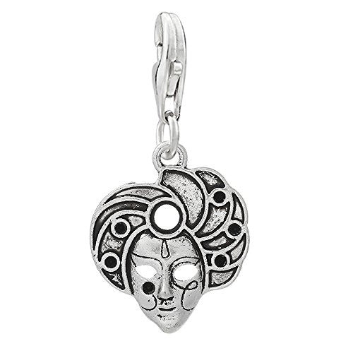 Mardi Gras Women Clip on for Bracelet Charm Pendant for European Charm Jewelry with Lobster Clasp - Sexy Sparkles Fashion Jewelry