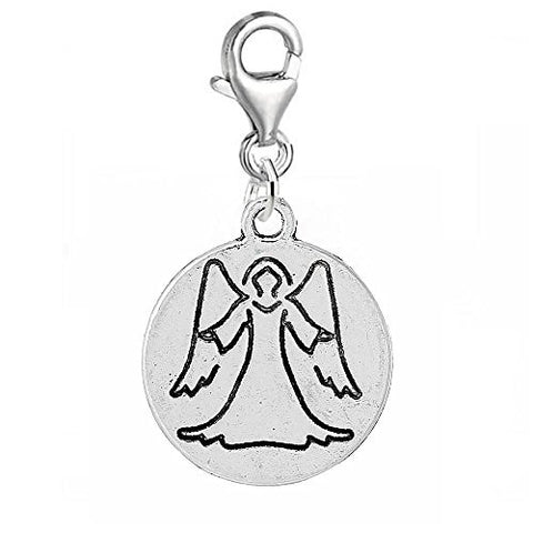 Guardian Angel for Happiness Clip on Pendant for European Charm Jewelry w/ Lobster Clasp - Sexy Sparkles Fashion Jewelry - 1