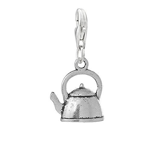 Teapot Clip on for Bracelet Charm Pendant for European Charm Jewelry with Lobster Clasp - Sexy Sparkles Fashion Jewelry
