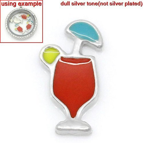 Martini Glass Floating Charms For Glass Living Memory Lockets - Sexy Sparkles Fashion Jewelry - 4