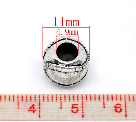 Baseball European Bead Compatible for Most European Snake Chain Bracelet - Sexy Sparkles Fashion Jewelry - 3