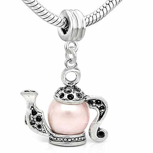 Pink Teapot European Bead Compatible for Most European Snake Chain Bracelet - Sexy Sparkles Fashion Jewelry - 1