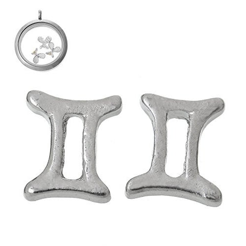 Floating Charms for Glass Living Memory Locket Pendant and Stainless Steel Back Plate (Gemini Floating Charm) - Sexy Sparkles Fashion Jewelry - 2