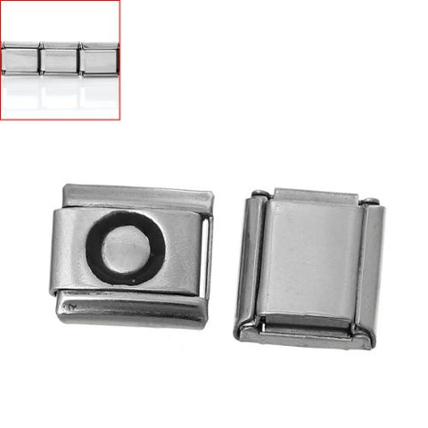 Italian Charm Bracelet Link Square Silver Tone Alphabet Letter (O) - Sexy Sparkles Fashion Jewelry - 3