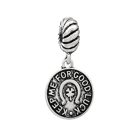 Keep Me For Good Luck Horse Shoe Design Charm Bead for Most European Snake Chain Bracelet - Sexy Sparkles Fashion Jewelry - 1