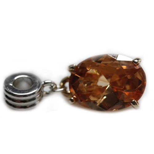 Topaz Cubiz Zircon Dangle Charm For Snake Chain Bracelet - Sexy Sparkles Fashion Jewelry