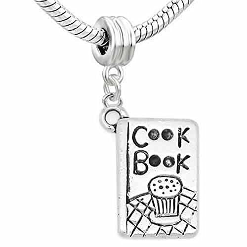 Cook Book Dangle Charm European Bead Compatible for Most European Snake Chain Bracelet