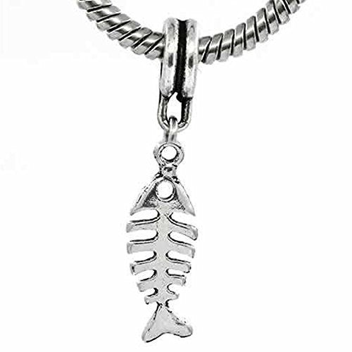 Fish Bone Charm Dangle Bead Spacer For Snake Chain Charm Bracelet - Sexy Sparkles Fashion Jewelry