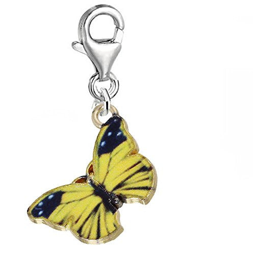 Clip on Butterfly Charm Pendant for Bracelet or Necklaces - Sexy Sparkles Fashion Jewelry