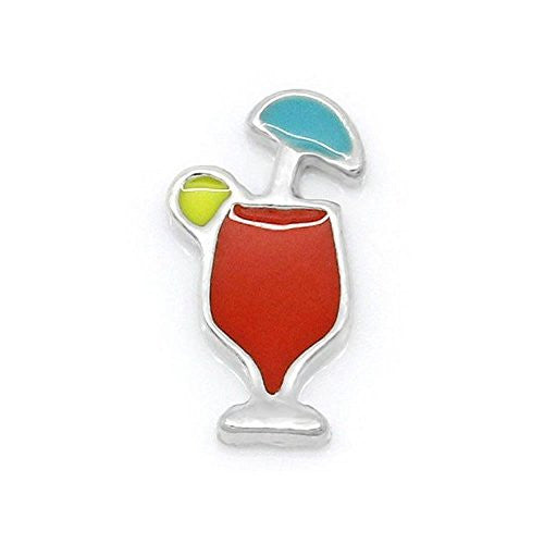 Martini Glass Floating Charms For Glass Living Memory Lockets - Sexy Sparkles Fashion Jewelry - 1