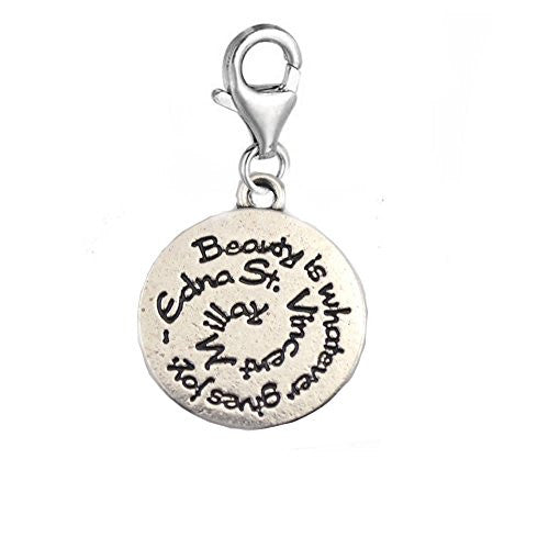 Beauty Is Whatever Gives Joy Clip on Pendant Charm for Bracelet or Necklace - Sexy Sparkles Fashion Jewelry