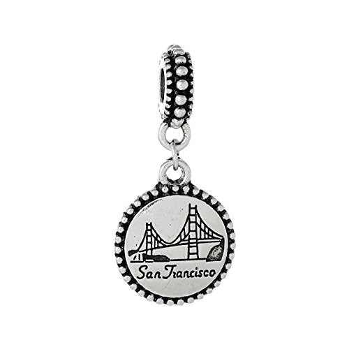 State Charm Bead Spacer (San Francisco)Spacer Bead for European Snake Chain Charm Bracelet - Sexy Sparkles Fashion Jewelry - 1