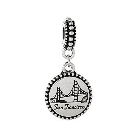 State Charm Bead Spacer (San Francisco)Spacer Bead for European Snake Chain Charm Bracelet - Sexy Sparkles Fashion Jewelry - 1