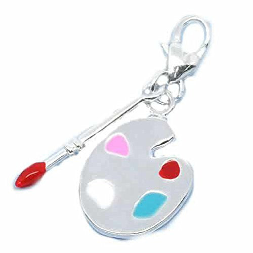 Clip on Paint Pallet and Brush Charm for European Jewelry w/ Lobster Clasp - Sexy Sparkles Fashion Jewelry