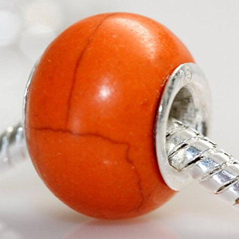 Orange Charm European Bead Compatible for Most European Snake Chain Bracelet - Sexy Sparkles Fashion Jewelry - 2