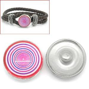 Circle Rings Design Glass Chunk Charm Button Fits Chunk Bracelet - Sexy Sparkles Fashion Jewelry - 4