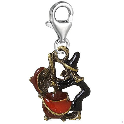 Halloween Witch Clip on Pendant Charm for Bracelet or Necklace - Sexy Sparkles Fashion Jewelry