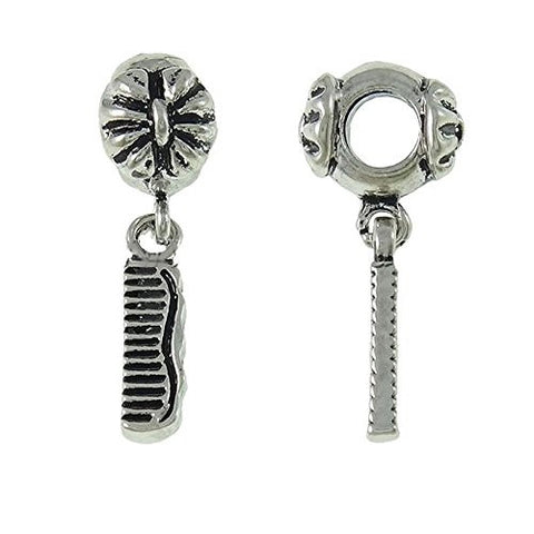 Hair Comb Brush Bead Compatible for Most European Snake Chain Bracelet - Sexy Sparkles Fashion Jewelry - 1