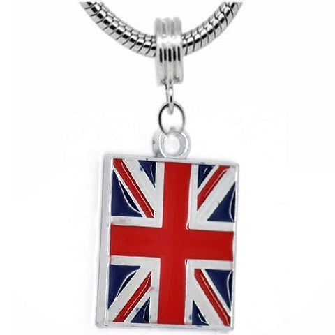 One Sided Uk Flag Bead Charm Dangle for snake Chain charm Bracelet - Sexy Sparkles Fashion Jewelry - 2