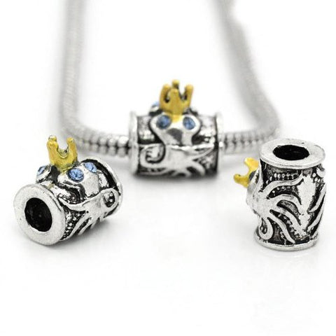 Octopus with a Crown Charm Spacer For Snake Chain Charm Bracelet - Sexy Sparkles Fashion Jewelry - 3
