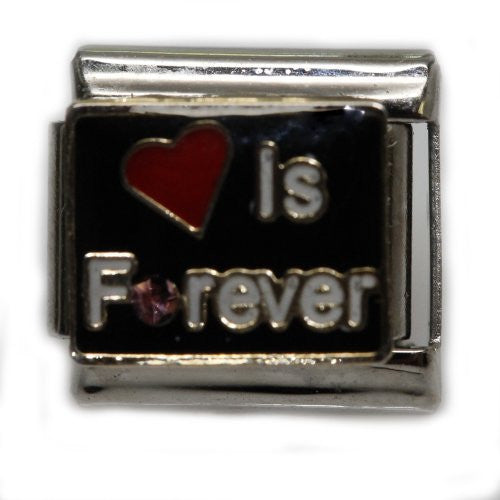 Love is Forever Italian Link Bracelet Charm - Sexy Sparkles Fashion Jewelry - 1