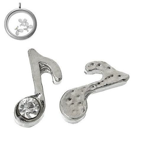 Floating Charms for Glass Living Memory Locket Pendant and Stainless Steel Back Plate (Musical Note Floating Charm) - Sexy Sparkles Fashion Jewelry - 2