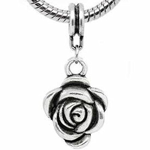 Rose Flower European Bead Compatible for Most European Snake Chain Bracelet - Sexy Sparkles Fashion Jewelry - 1