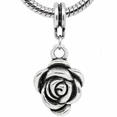 Rose Flower European Bead Compatible for Most European Snake Chain Bracelet - Sexy Sparkles Fashion Jewelry - 1