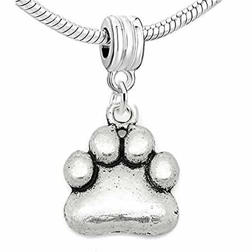 Paw Charm Dangle Bead Spacer for snake Chain charm Bracelet - Sexy Sparkles Fashion Jewelry - 1