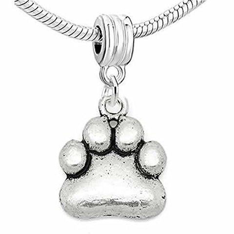 Paw Charm Dangle Bead Spacer for snake Chain charm Bracelet - Sexy Sparkles Fashion Jewelry - 1