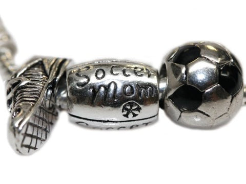 Soccer Mom, Soccer Ball and Running Shoe Bead European Bead Compatible for Most European Snake Chain Charm Bracelet - Sexy Sparkles Fashion Jewelry - 5