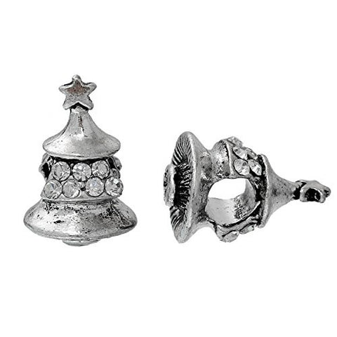 Christmas Tree With Clear Cystals Charm Bead for European Snake Chain Charm Bracelet - Sexy Sparkles Fashion Jewelry - 3