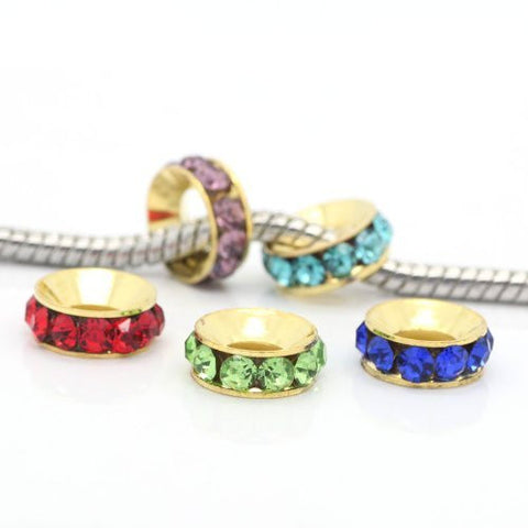 Five (5) of Assorted Created Crystal  Rhinestone Beads - Sexy Sparkles Fashion Jewelry - 2