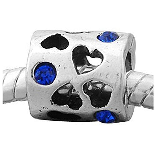 September Saphire Birthday Birthstone Charm European Bead Compatible for Most European Snake Chain Bracelet - Sexy Sparkles Fashion Jewelry