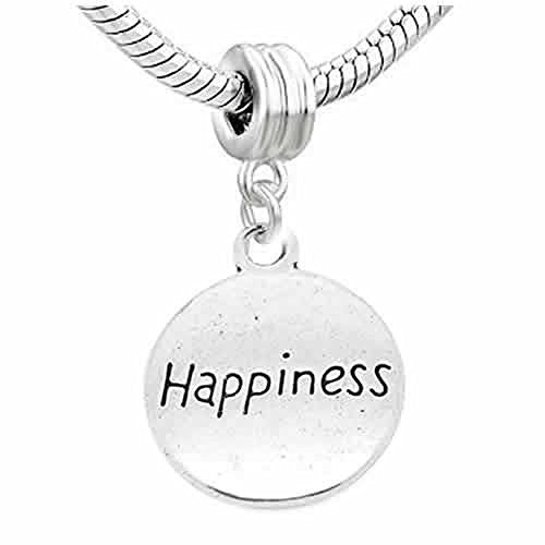 Happiness Charm Round Dangle European Bead Compatible for Most European Snake Chain Bracelet - Sexy Sparkles Fashion Jewelry